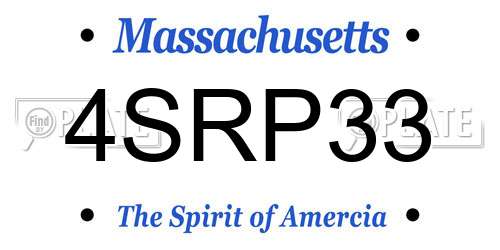 4SRP33 Massachusetts License Plate