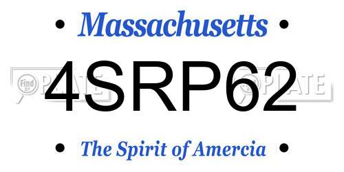 4SRP62 Massachusetts License Plate