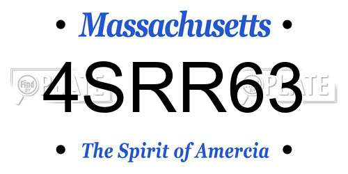 4SRR63 Massachusetts License Plate