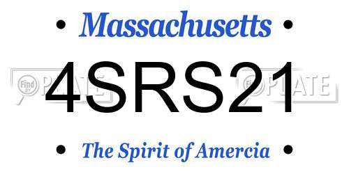 4SRS21 Massachusetts License Plate