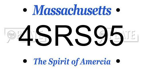 4SRS95 Massachusetts License Plate