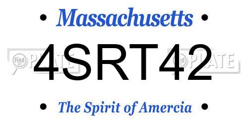 4SRT42 Massachusetts License Plate