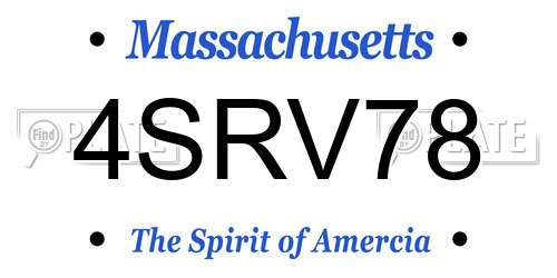 4SRV78 Massachusetts License Plate