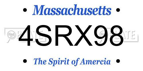 4SRX98 Massachusetts License Plate