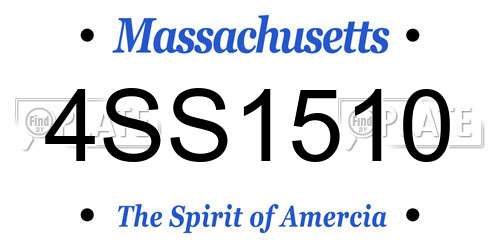 4SS1510 Massachusetts License Plate