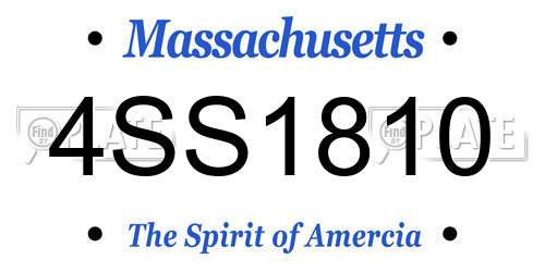 4SS1810 Massachusetts License Plate