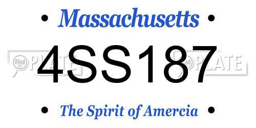 4SS187 Massachusetts License Plate