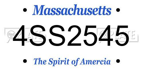 4SS2545 Massachusetts License Plate