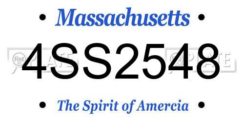 4SS2548 Massachusetts License Plate