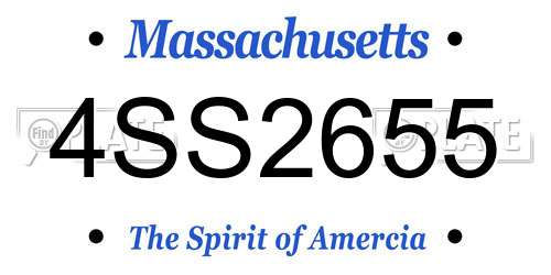 4SS2655 Massachusetts License Plate