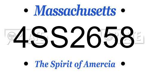 4SS2658 Massachusetts License Plate