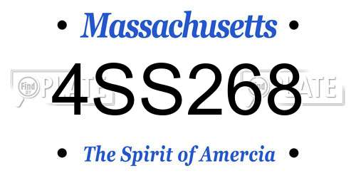 4SS268 Massachusetts License Plate