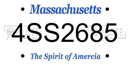 4SS2685 Massachusetts License Plate