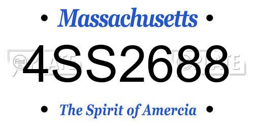 4SS2688 Massachusetts License Plate