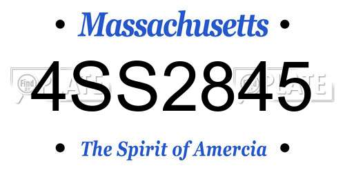 4SS2845 Massachusetts License Plate