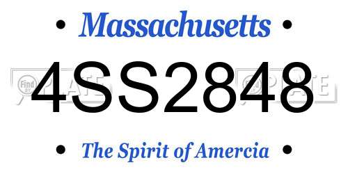 4SS2848 Massachusetts License Plate