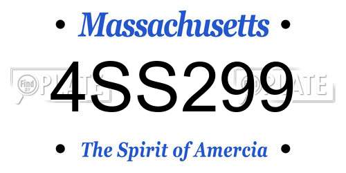 4SS299 Massachusetts License Plate