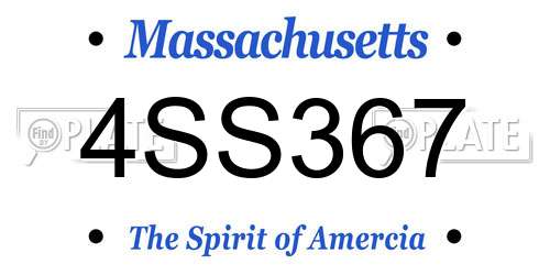 4SS367 Massachusetts License Plate