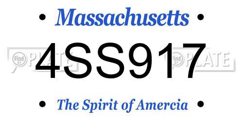 4SS917 Massachusetts License Plate