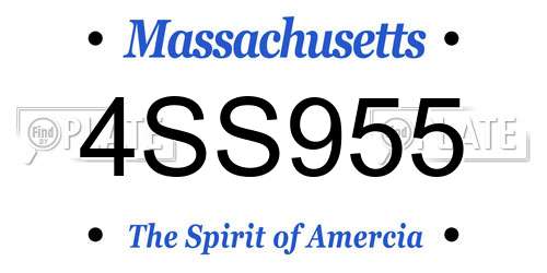 4SS955 Massachusetts License Plate