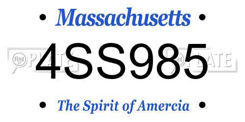 4SS985 Massachusetts License Plate