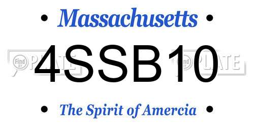 4SSB10 license plate in MA state