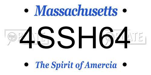 4SSH64 Massachusetts License Plate