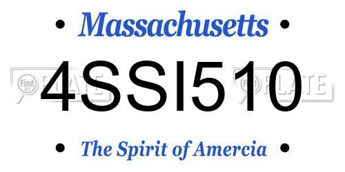 4SSI510 Massachusetts License Plate