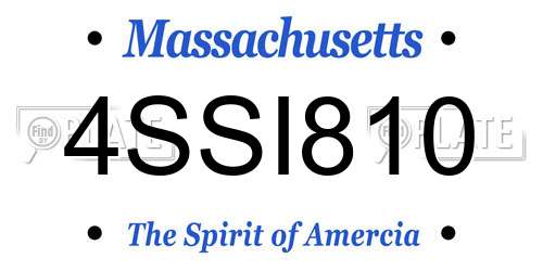 4SSI810 Massachusetts License Plate