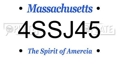 4SSJ45 Massachusetts License Plate