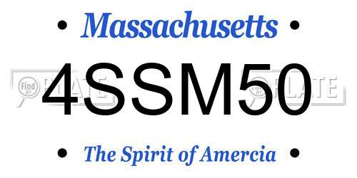 4SSM50 Massachusetts License Plate