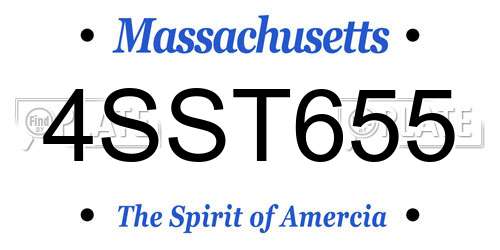 4SST655 Massachusetts License Plate