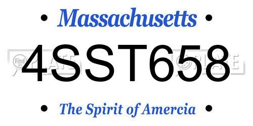 4SST658 Massachusetts License Plate