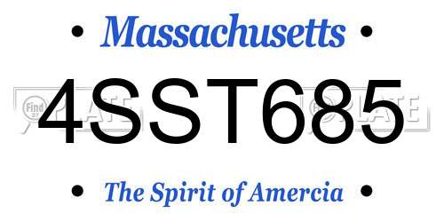 4SST685 Massachusetts License Plate