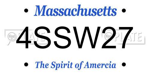 4SSW27 Massachusetts License Plate