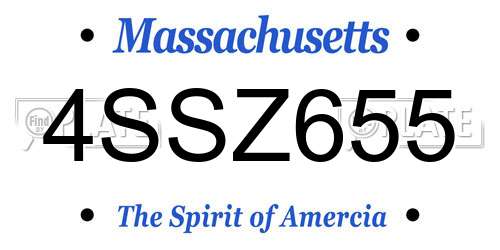 4SSZ655 Massachusetts License Plate