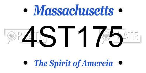 4ST175 Massachusetts License Plate