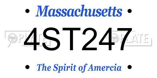 4ST247 Massachusetts License Plate