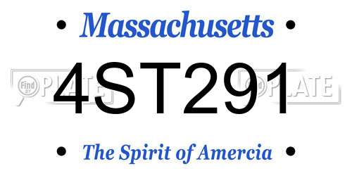 4ST291 Massachusetts License Plate