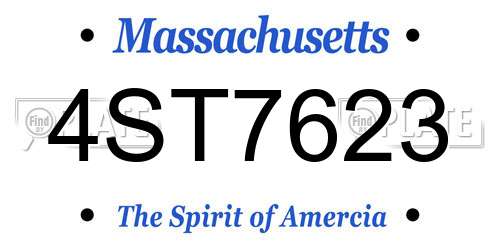 4ST7623 Massachusetts License Plate