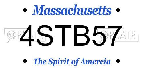4STB57 Massachusetts License Plate