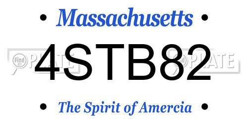 4STB82 Massachusetts License Plate