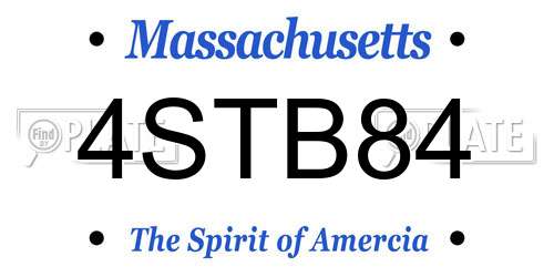 4STB84 Massachusetts License Plate