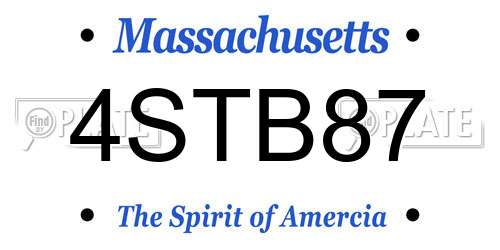 4STB87 Massachusetts License Plate