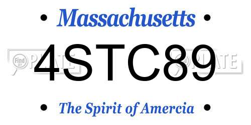 4STC89 Massachusetts License Plate