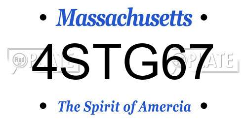 4STG67 Massachusetts License Plate