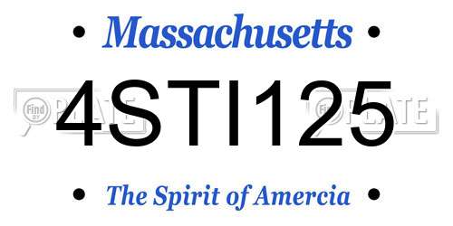 4STI125 Massachusetts License Plate
