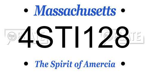 4STI128 Massachusetts License Plate