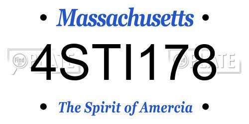 4STI178 Massachusetts License Plate