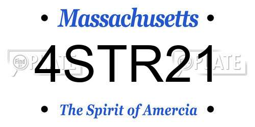 4STR21 Massachusetts License Plate